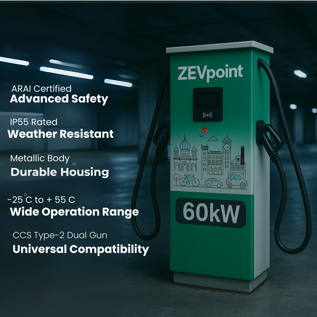 Nova 60kW DC Charger | Dual Gun